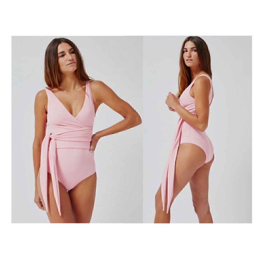 Lisa Marie Fernandez the dree louise maillot in pink crepe